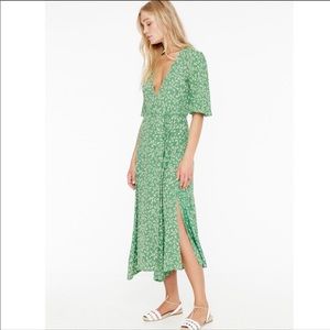 Faithfull the Brand green Rivera wrap dress